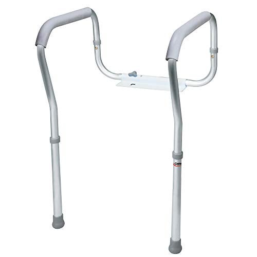 Carex Toilet Safety Rails, Adjustable and Detachable Toilet Safety Frame with Handles for Elderly, Handicap, or Disabled, Heavy-Duty Non-Slip Bathroom Grab Bar, with Padded Handles and Aluminum Frame - Image 2