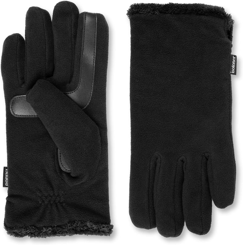 isotoner Women's Stretch Fleece Gloves with Microluxe Lining and Smart Touch Technology - Black-Smartdri, One Size - Image 1