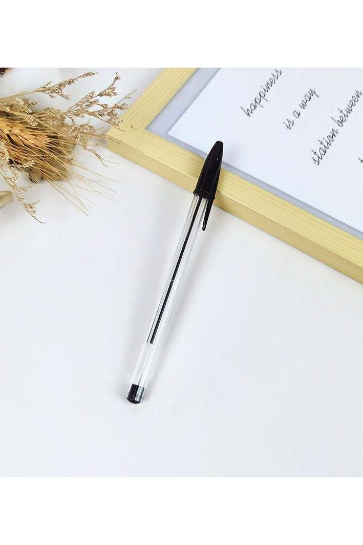 اي بي سي أقلام حبر جاف سوداء من ABC Smooth مكونة من 50 قطعة، أقلام حبر جاف فائقة النعومة مع قبضة مريحة، مناسبة للمدرسة والمكتب والكتابة والمجلات - Image 3