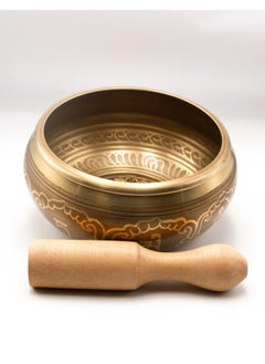 Alpine Crystals UAE Five Buddha Singing Bowl  Authentic Handcrafted Himalayan Singing Bowl from Nepal for Healing, Mindfulness, Meditation, and Yoga  Traditional Wooden Striker Included  - Image 1