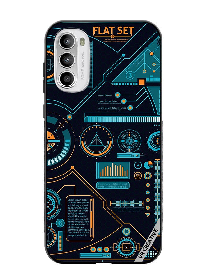 VR CREATIVE Protective Case Cover For Motorola Moto G82 Abstract Design Multicolour - Image 1