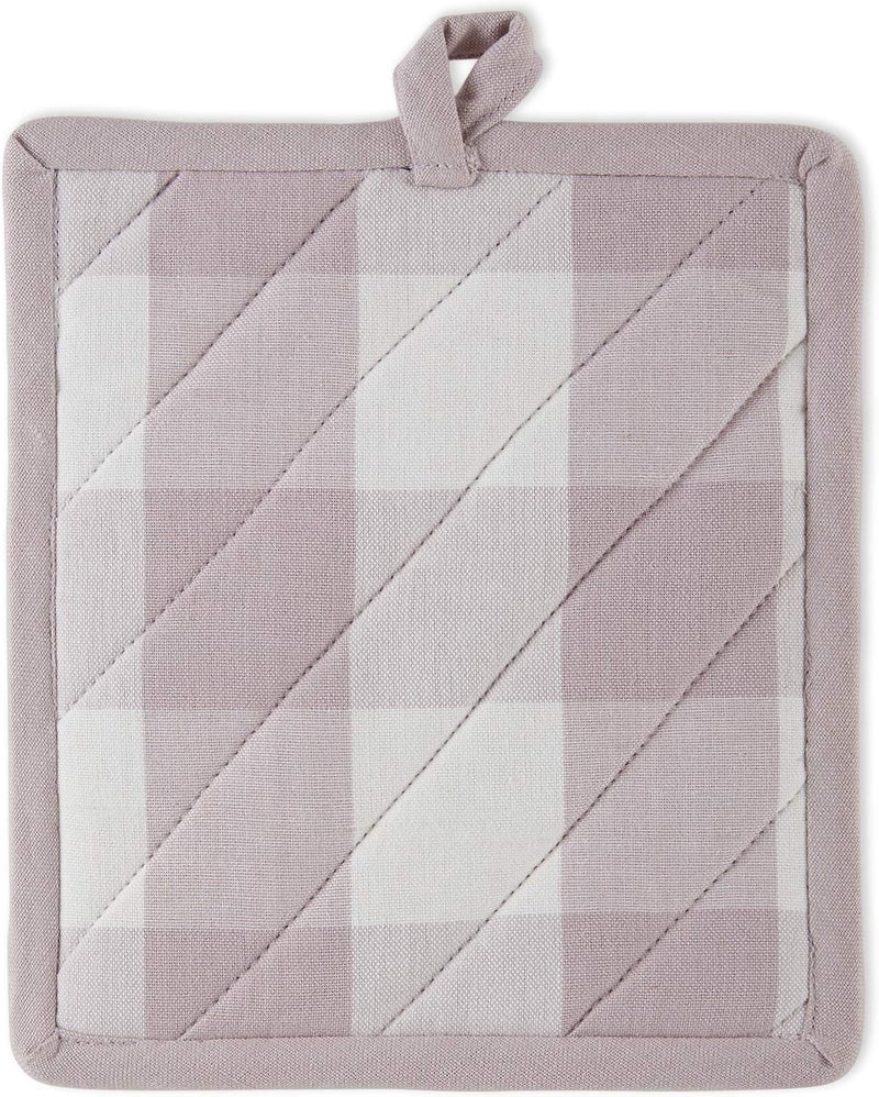 DII Buffalo Check Kitchen Collection, Classic Farmhouse Kitchen Set, Potholder, Dusty Lilac, 2 Piece - Image 2