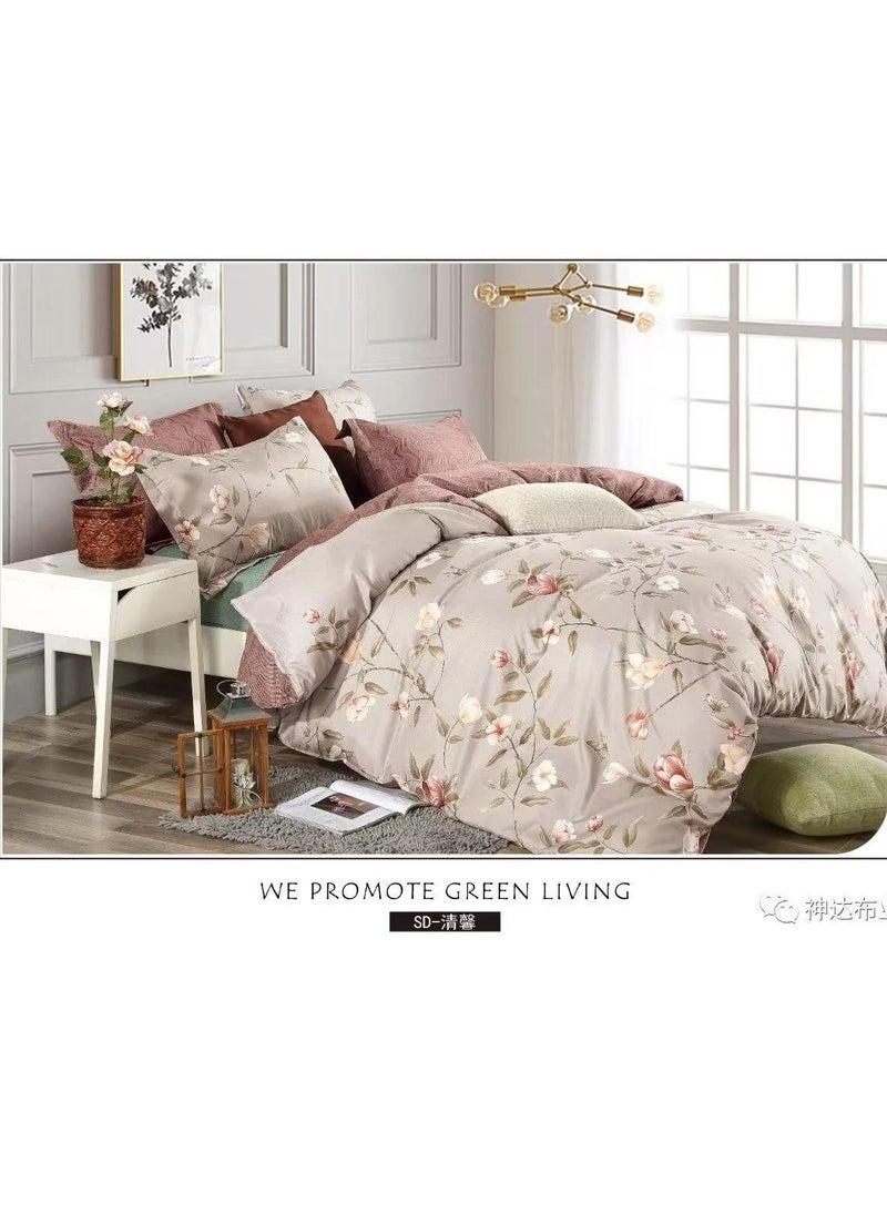 Generic Nordic Single size Bedding Set Luxury Bed Sheets for Children with fixed Quilt Soft cotton Comforter sets plain grey 
