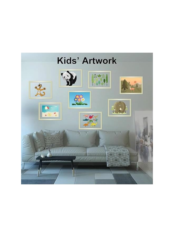 The Bros إطار عرض مغناطيسي A3، حامل ورق مغناطيسي ذاتي اللصق، لعرض الإعلانات، تخزين الصور، الإشعارات، الوثائق، بدائل إطار الصور (5 عبوات، فضي) - Image 4