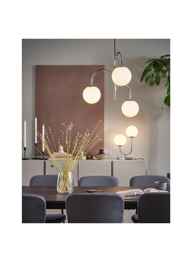 Zaboon Table lamp, chrome-plated/opal white glass, 42 cm - Image 5