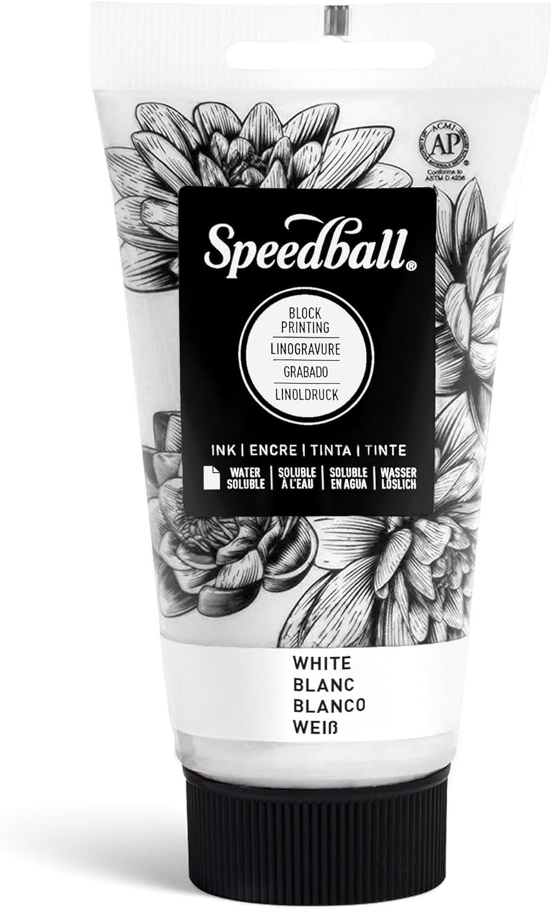 Speedball Water-Soluble Block Printing Ink - 2.5-Ounce Tube in White - Image 1