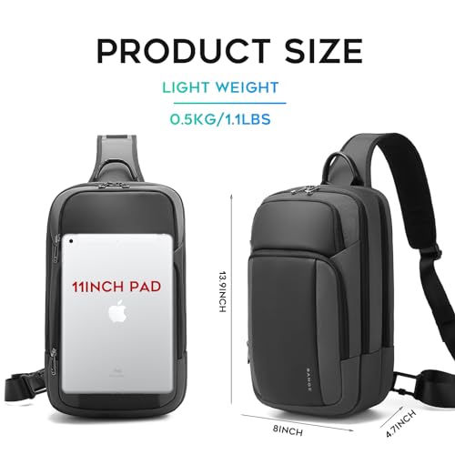 BANGE Large Sling Bag for Men, Waterproof Crossbody Backpack for Men, Fashion Shoulder bags with Pad Compartment - Image 4