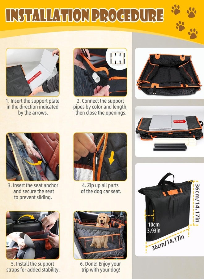 EPN Dog Car Seat for Large Dogs, Foldable Pet Car Seat with Waterproof Oxford Fabric, Non-Slip Bottom, Reinforced Support & Storage Pockets, Ideal for Road Trips - Image 5