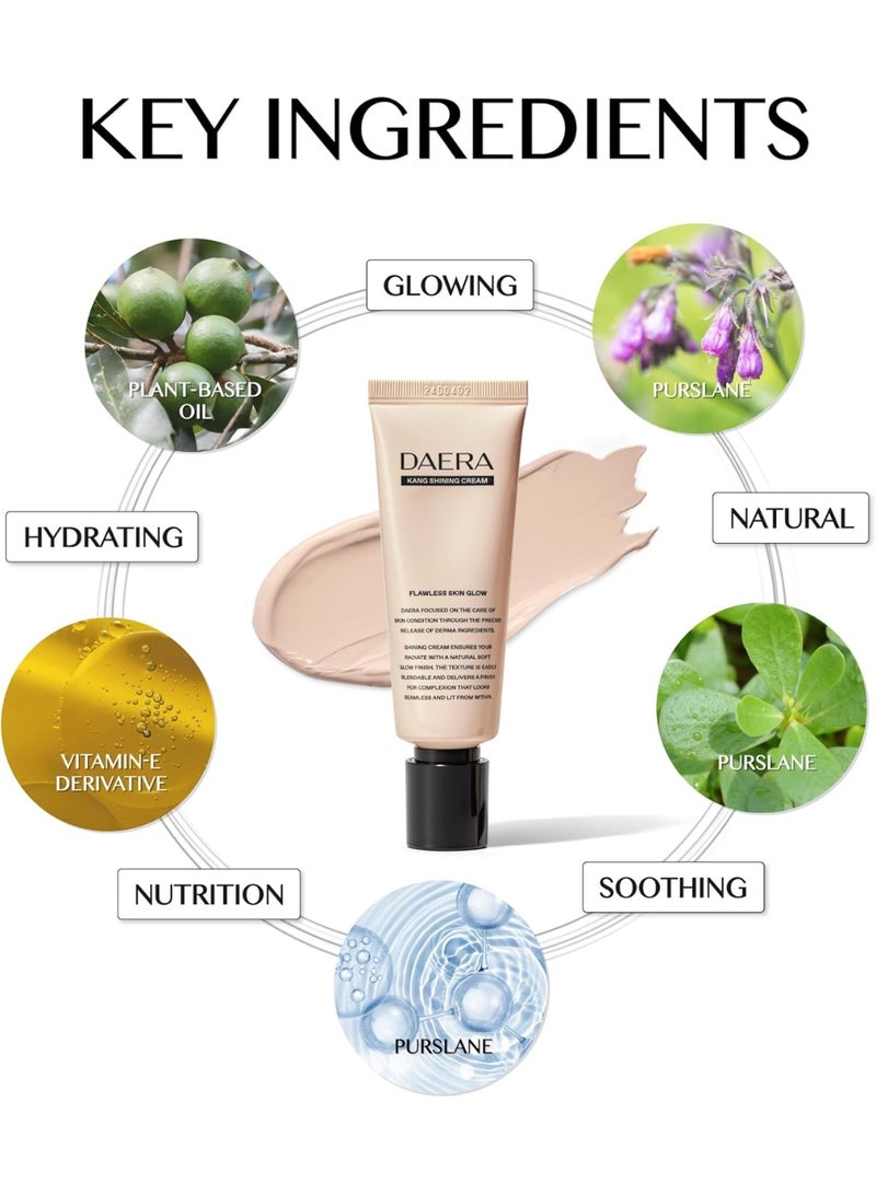 DAERA Kang Shining Korean BB Tinted Moisturizer Cream (1 Color,Neutral), Self Adjusting BB Cream,1.35 fl oz, Glowing Skin Natural Makeup, Buildable Coverage, Lightweight - Image 5