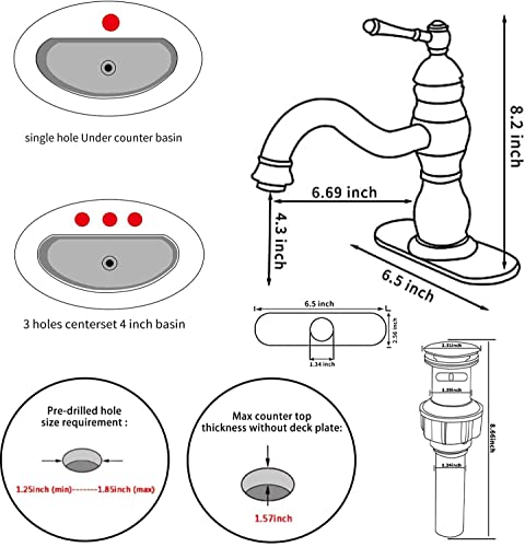GGStudy Matte Black Bathroom Faucet GGStudy 360° Swivel Bathroom Vanity Faucet Single Handle One Hole Black Bathroom Sink Faucet Basin Matching Pop Up Drain with Overflow - Image 2