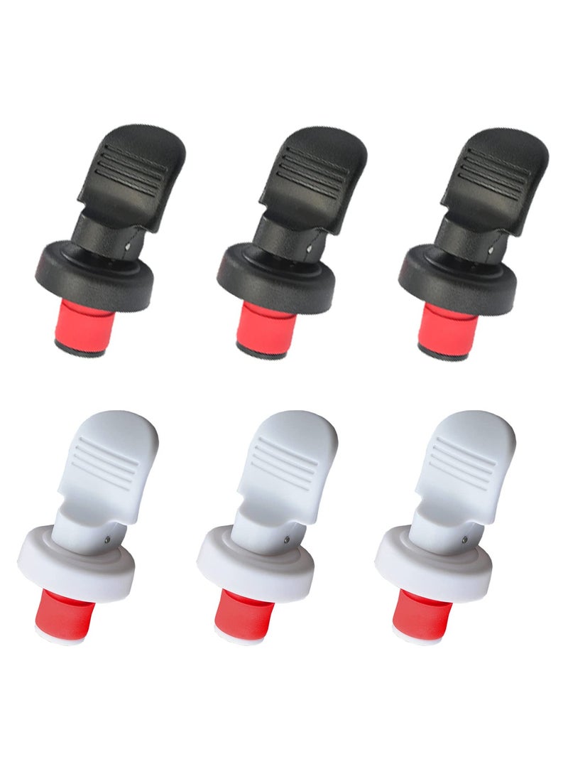 SYOSI SYOSI 6Pcs Vacuum Wine Bottle Stopper, Reusable Bottle Sealer Plastic Bottle Stopper Wine Corks for Wine Champagne Beer to Keeps Wine Fresh  - Image 1