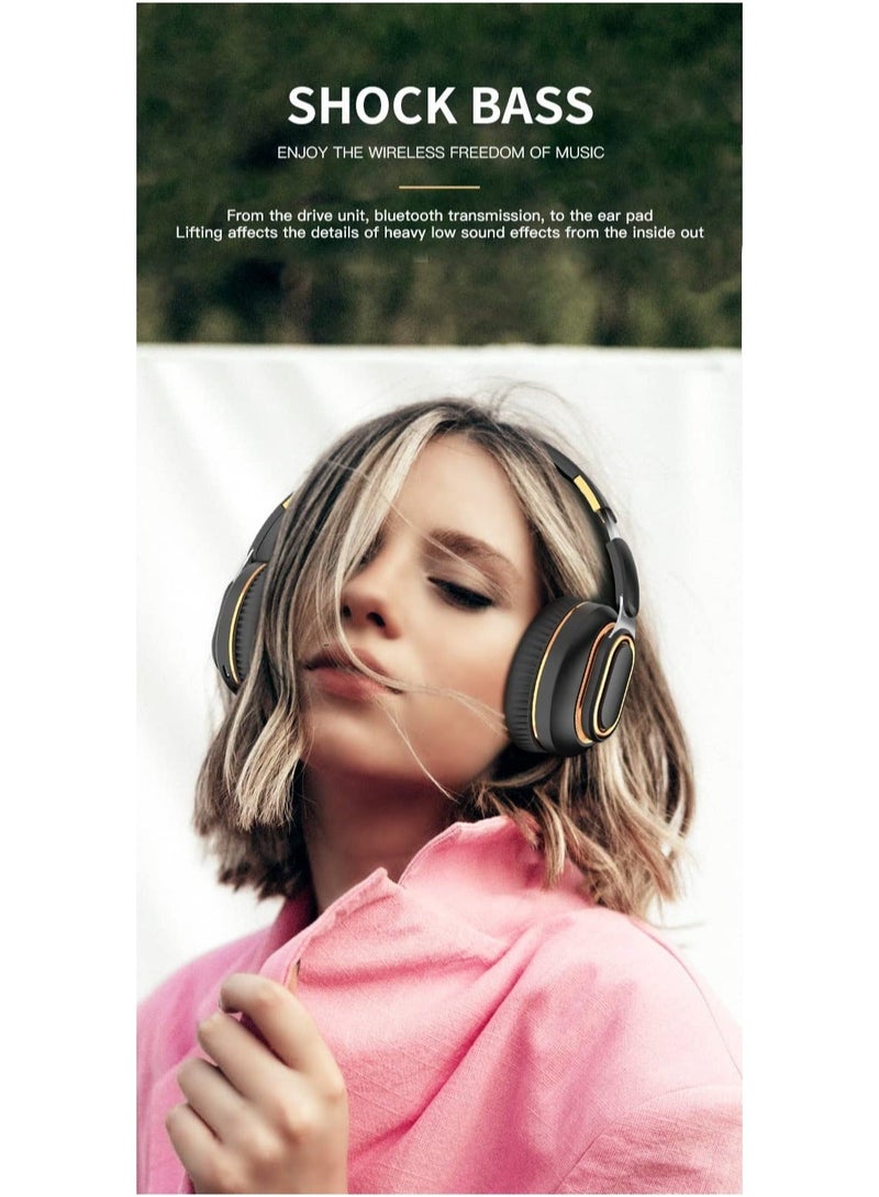 Captaintech Foldable Over-Ear Wireless Headphones, Hi-Fi Sound Bluetooth Headphones Lightweight Over-Ear Headphones with Ergonomically Designed Soft and Comfortable for Office, School, Travel, Sports - Image 4