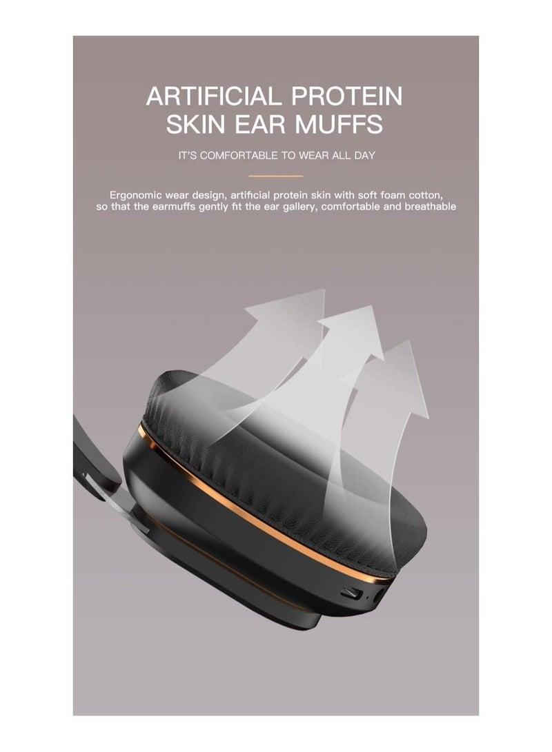 Captaintech Foldable Over-Ear Wireless Headphones, Hi-Fi Sound Bluetooth Headphones Lightweight Over-Ear Headphones with Ergonomically Designed Soft and Comfortable for Office, School, Travel, Sports - Image 3