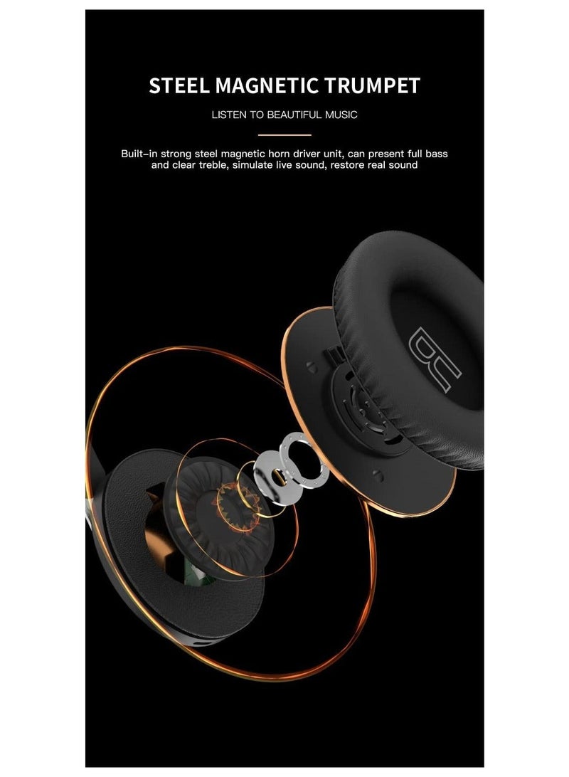 Captaintech Foldable Over-Ear Wireless Headphones, Hi-Fi Sound Bluetooth Headphones Lightweight Over-Ear Headphones with Ergonomically Designed Soft and Comfortable for Office, School, Travel, Sports - Image 5