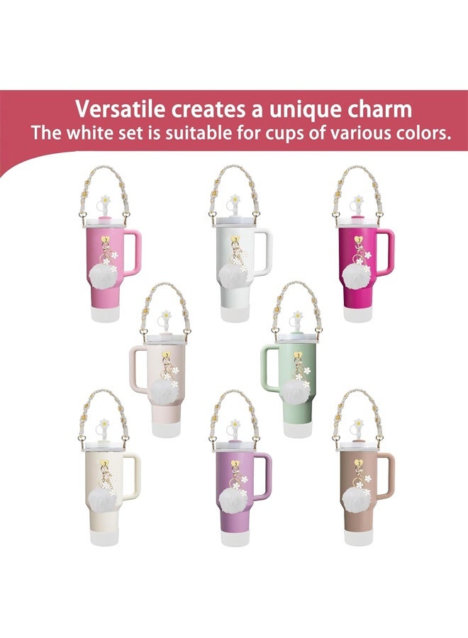 7 Pcs Water Bottle Accessories Set for Stanley Cup 30oz & 40oz Tumblers Includes Handle Strap, Silicone Boot, Straw Cover Cap, and Keychain Charms - Image 5