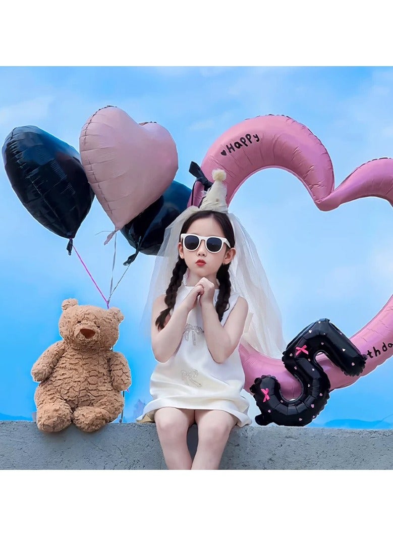 40-Inch Hollow Love Balloon Bow Number 5 Balloon Birthday Party Decoration - Image 3