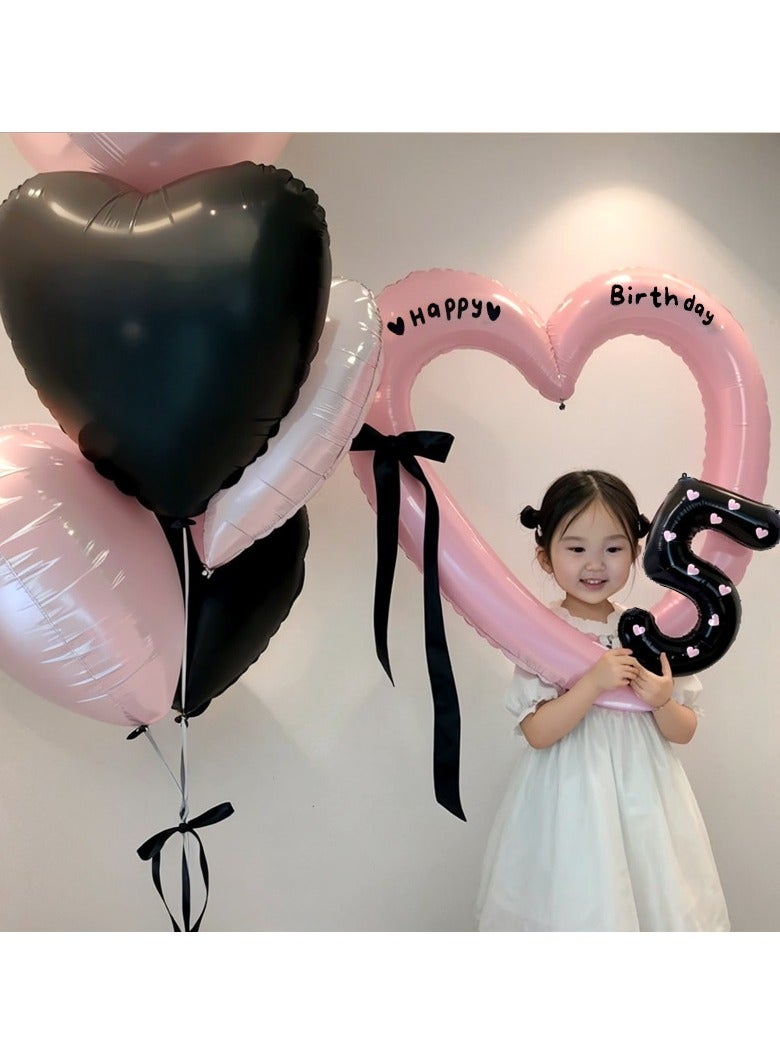 40-Inch Hollow Love Balloon Bow Number 5 Balloon Birthday Party Decoration - Image 4