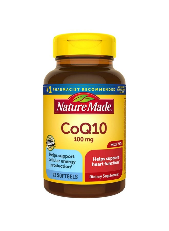 Nature Made Coq10 100 Mg Softgels 72 Count Value Size For Heart Health  - Image 1