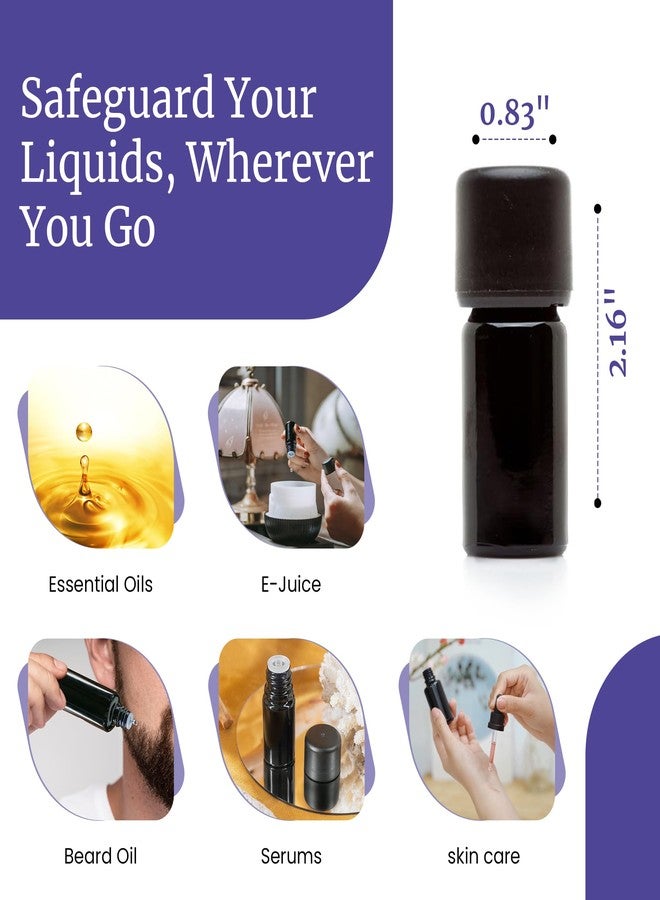 Infinity Jars 5 ML (0.17 fl oz) Ultraviolet Black Glass Euro Dropper Bottle Leak‑Proof Travel Tincture Vial for Essential Oils, Serums, Herbal Extracts, Micro‑Dose - Image 2