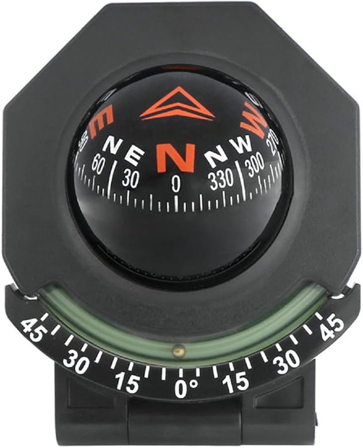 Car Dashboard Mount with Compass Adhesive Navigation Guide Black - Image 2