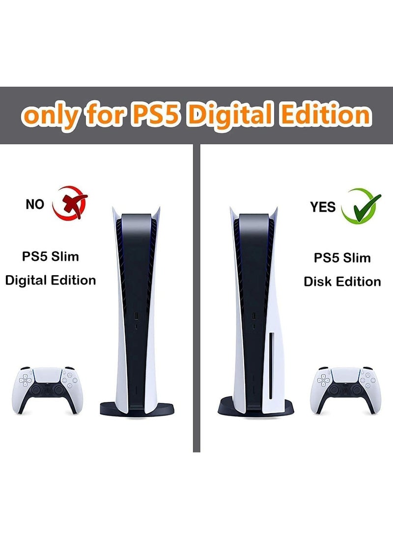 Skin for PlayStation 5 Slim Disc Version, Sticker for PS5 Vinyl Decal Cover for Playstation 5 Controller, Full Wrap Skin Protective Film Sticker Compatible with PS5 Slim Disk Edition (SP1)
