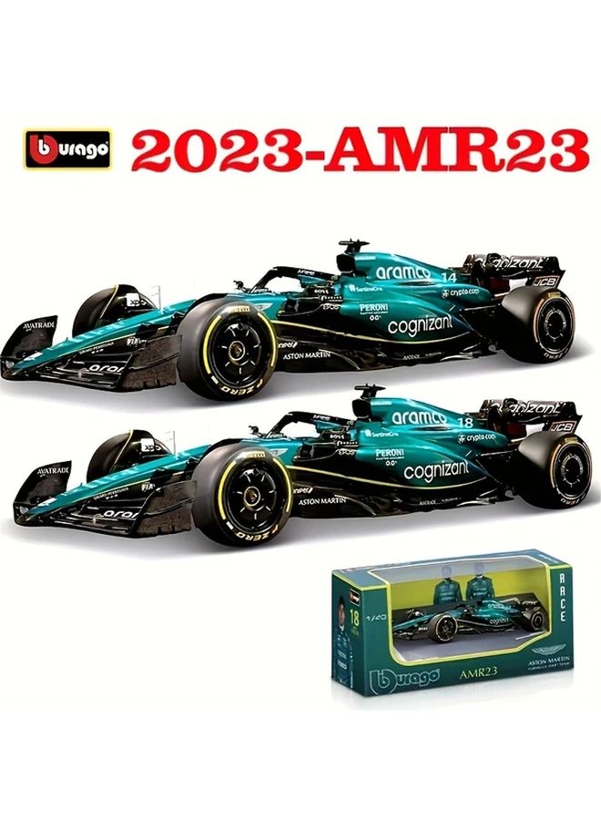 Bburago 1 43 Aston Martin Aramco F1 Team AMR23 No 18 Alloy Die Cast Model Car - Image 2