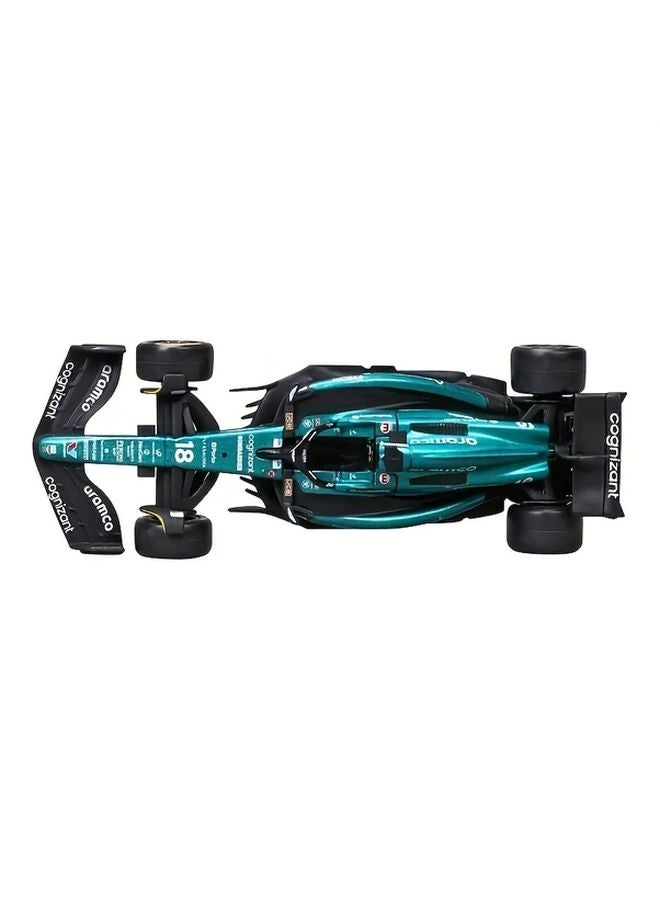 Bburago 1 43 Aston Martin Aramco F1 Team AMR23 No 18 Alloy Die Cast Model Car - Image 1
