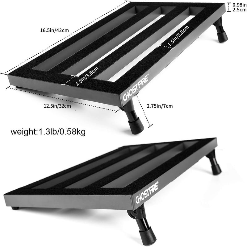 GHOSTFIRE Ghost Fire Guitar Pedal Board Aluminum Alloy 1.3lb Super light Effect Pedalboard16.5''x12.5'' with Carry Bag,SPL-03 - Image 2