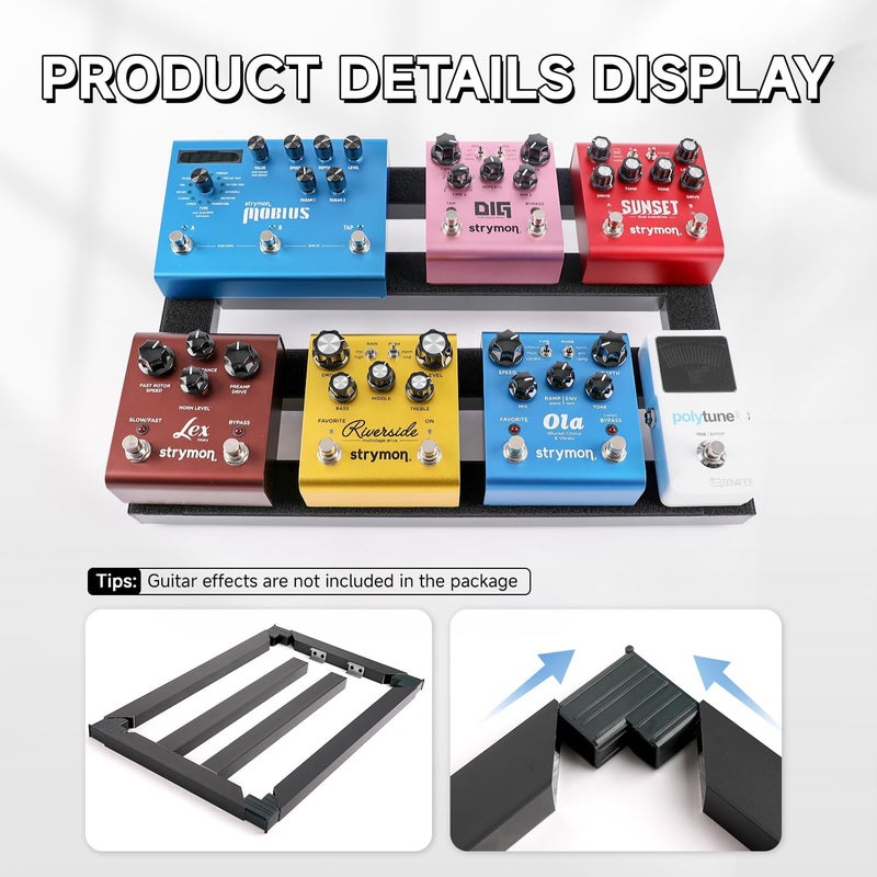 GHOSTFIRE Ghost Fire Guitar Pedal Board Aluminum Alloy 1.3lb Super light Effect Pedalboard16.5''x12.5'' with Carry Bag,SPL-03 - Image 3