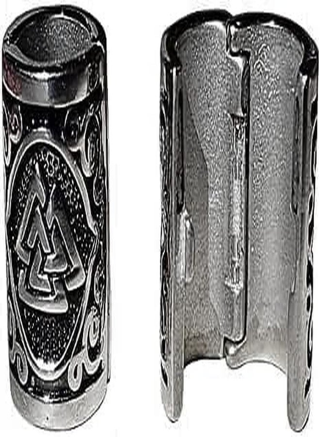 VALHALLA Valknut Hair Beads Opener, Viking Beard Bead 316L Steel Silver Stainless Steel Large, Symbol of Warriors - Image 1