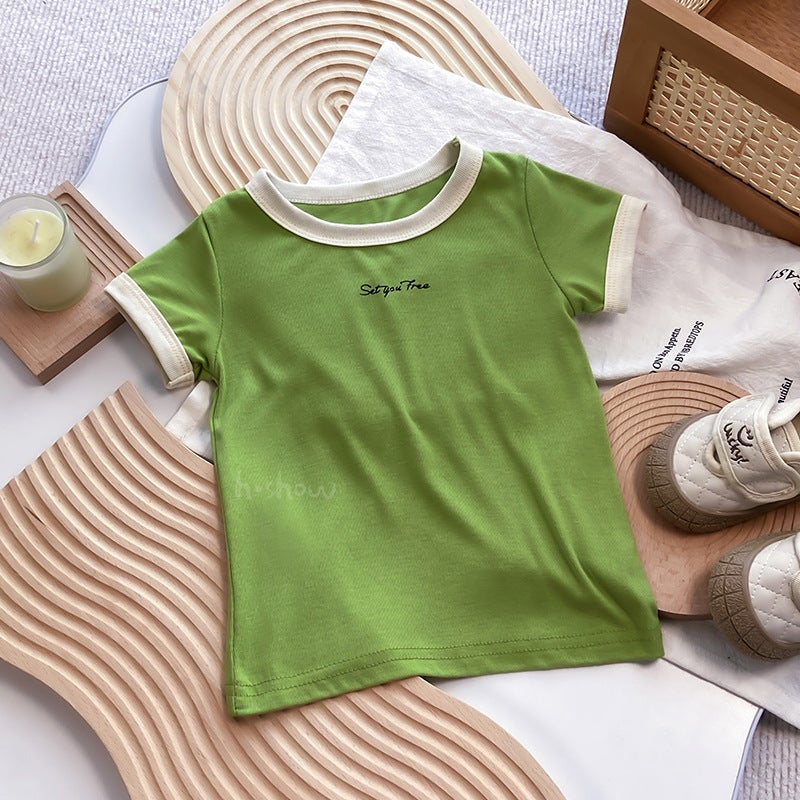 New Girls Short-Sleeved T-Shirt Modal Fashionable Kidsren's Half-Sleeved T-Shirt Baby Girl Bottoming Shirt Z013 - Image 4