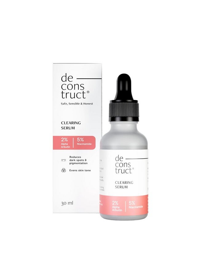 Deconstruct Clearing Serum: 5% Niacinamide Face Serum For Acne&Dark Spots With 2% Alpha Arbutin|Reduces Pigmentation|For Clearblemishfreebright Skin|For Women And Men|Beginner Friendly|30 Ml  - Image 1