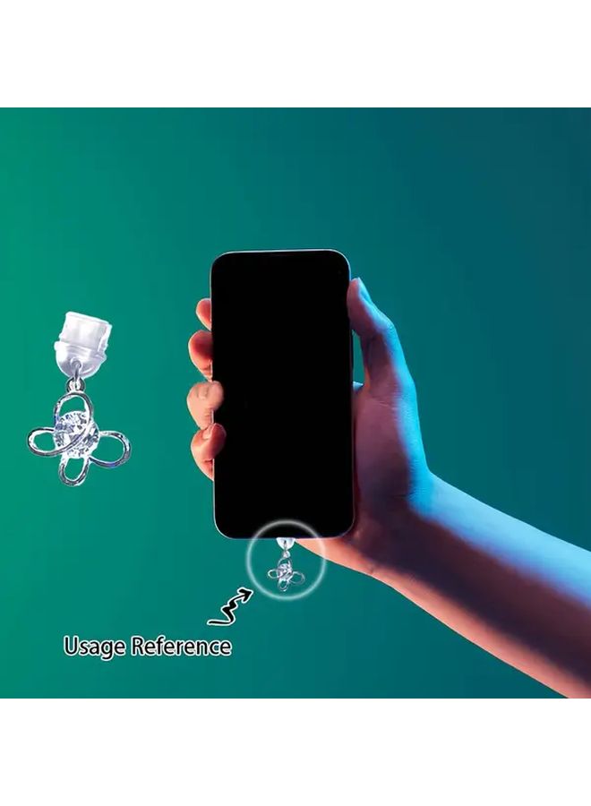 سدادة غبار للهاتف على شكل فراشة مع حجر الزركونيا اللامع وسلسلة تعليق، مناسبة لأجهزة iPhone 6 إلى 14 Pro Max - Image 3