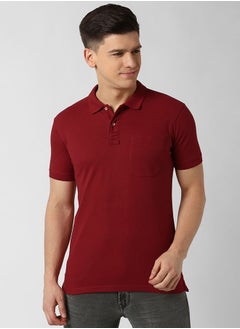 Peter England Regular Fit with Pocket Casual Polo T-shirt  - Image 4