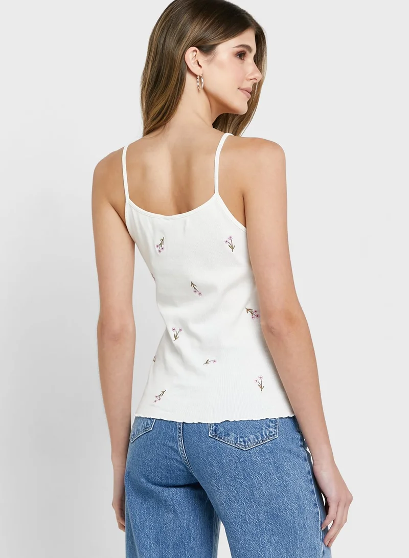 VERO MODA Embroidered Tank Top