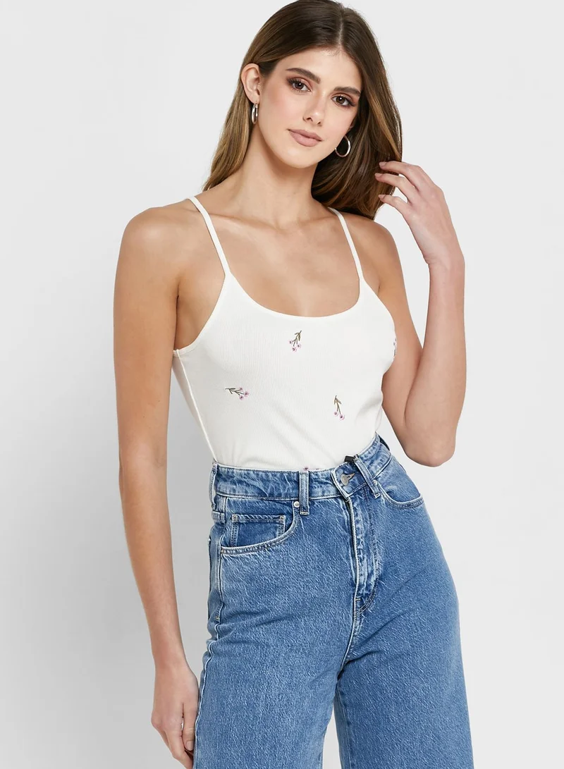 VERO MODA Embroidered Tank Top