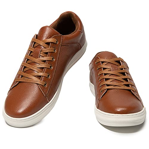 Arkbird Mens Fashion Sneakers Classic Casual Dress Shoes Stylish Lace-up Oxford Shoes for Men Brown - Image 4