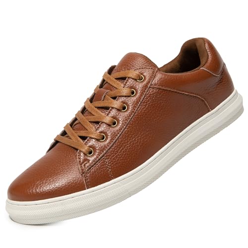 Arkbird Mens Fashion Sneakers Classic Casual Dress Shoes Stylish Lace-up Oxford Shoes for Men Brown - Image 1