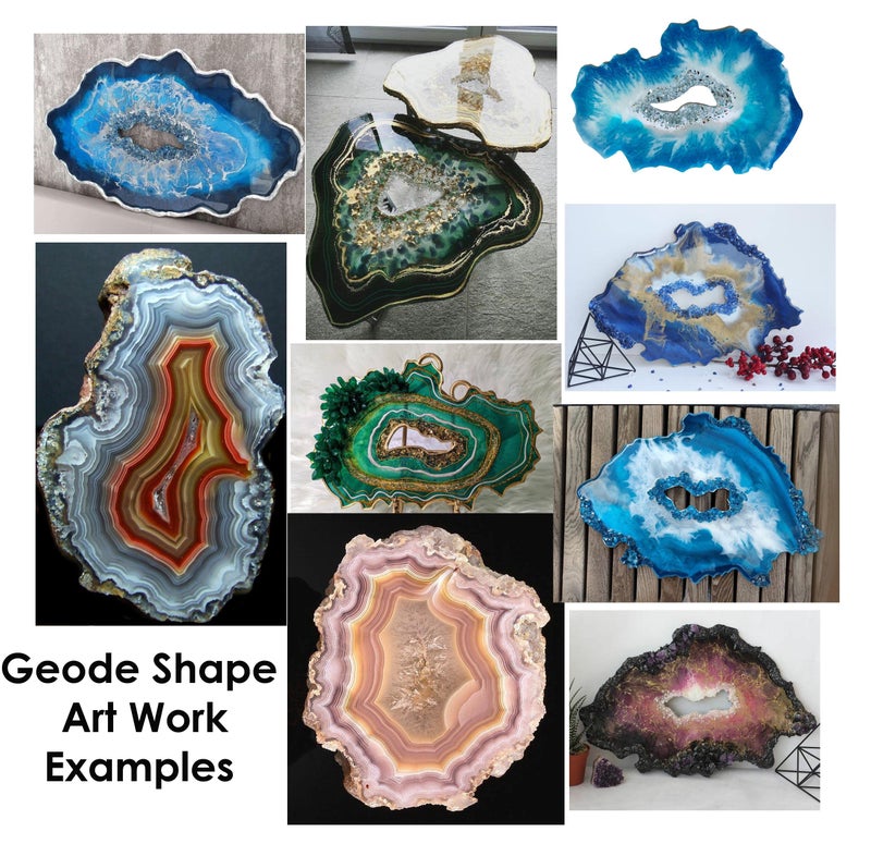 Snoogg Agate Ellipse Geode Art Board Wood Cutout. Plaque, DIY, for Resin, epoxy Art, Wall D�cor. 6 mm Thick 12 Inch Wide Pack of 3 - Image 5