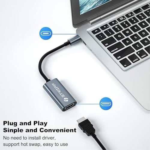 STRIFF USB C to HDMI Adapter, Type c to HDMI 4K Adapter OTG Cable (Thunderbolt 3 Compatible) with Video Audio Output for MacBook pro laptops, Compatible with All Smartphones and Tablet (Grey) - Image 3