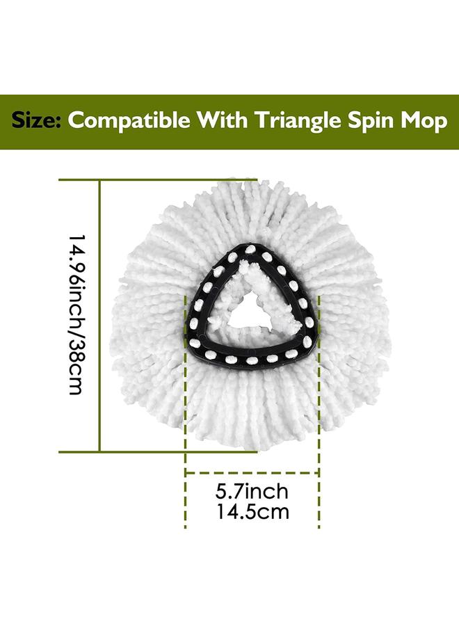 Vileda EasyWring Spin Mop Head Replacement, Mop Replace Head Compatible with Vileda, Microfiber Spin Mop Refills, Mop Easy Cleaning Spinning Head for Floor Cleaning (White, 2) - Image 2