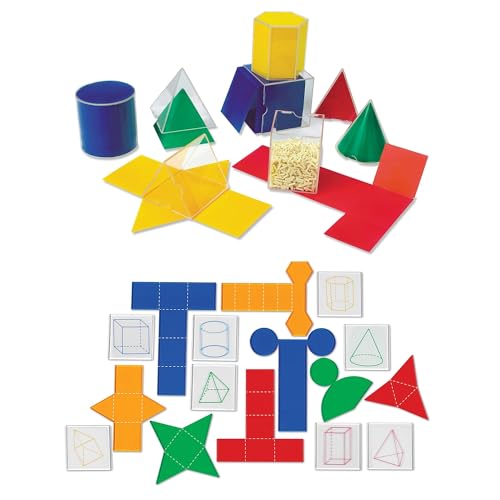 Learning Resources Folding Geometric Shapes Bundle, Math Class Accessories, 3-D and 2-D Concepts, Measurement, Area, Volume and Surface Area, 16 Pieces, Grades 2+, Ages 7+ - Image 3