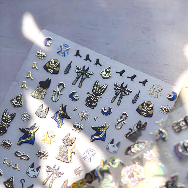 Dedyel Cute Nail Stickers 5D Embossed Cartoon Cat Kawaii Animal Self-Adhesive Nail Decals for Women Girls Kids Nail Art Decoration - Image 4