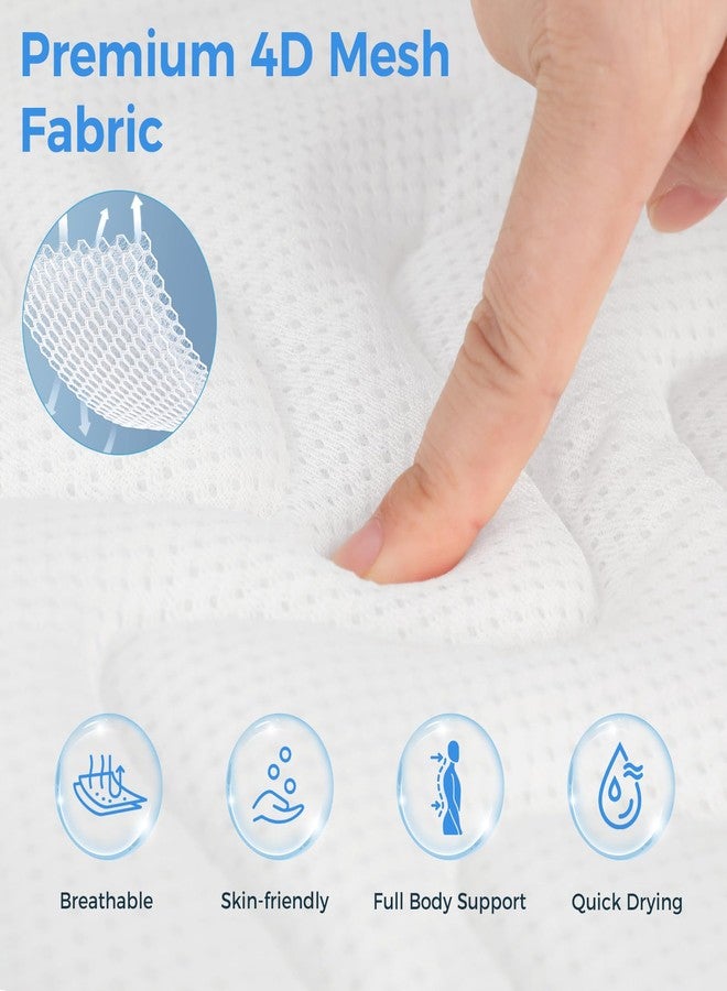 LOOWARTS Full Body Bath Pillow for Tub, Soft Bathtub Pillow for Neck and Back Support, Washable 4D Mesh Bathtub Cushion with 11 Non-Slip Suction Cups, White - Image 4
