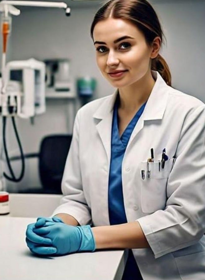 Falcon 100Pcs Disposable Nitrile Gloves, Powder Free, Latex Rubber Free, Disposable Gloves - Non Sterile, Food Safe, Medical Grade, High Elastic(Blue) - Image 3