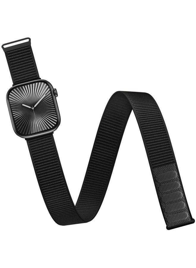 Zedoli حزام كاحل/ذراع متوافق مع أحزمة ساعة آبل 38mm 40mm 41mm 42mm للنساء والرجال، حزام ذراع ناعم وقابل للتنفس لساعة آبل iWatch سلسلة 10 9 8 7 6 5 4 3 2 1 SE Ultra، أسود - Image 1