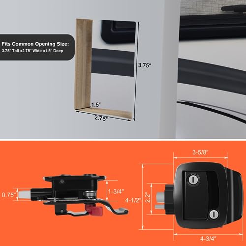 WELLUCK RV Entry Door Lock with Paddle Deadbolt, 100% Metal Camper Door Latch Handle, Zinc Alloy RV Door Lock Replacement Kit Secure for Camper Horse Travel Trailer Cargo Hauler, Black, Not Key Alike - Image 5