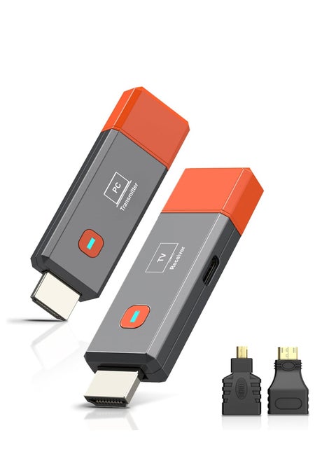 2025 Upgraded Wireless HDMI Transmitter and Receiver, 165ft/50m, 4K 1080P Encoder and Decoder, Portable 2.4G/5G Wireless HDMI Extender Kit for Desktop, Computer, TV Box, PS5/4 to TV/Monitor/Projector