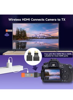 ماركة غير محددة جهاز ارسال واستقبال HDMI لاسلكي مطور 2025، 165 قدم/50 متر، فك تشفير 4K 1080P، مجموعة موسع HDMI لاسلكي محمول 2.4G/5G لسطح المكتب والكمبيوتر وتي في بوكس وبلاي ستيشن 5/4 الى التلفزيون/الشاشة/جهاز العرض  - Image 3