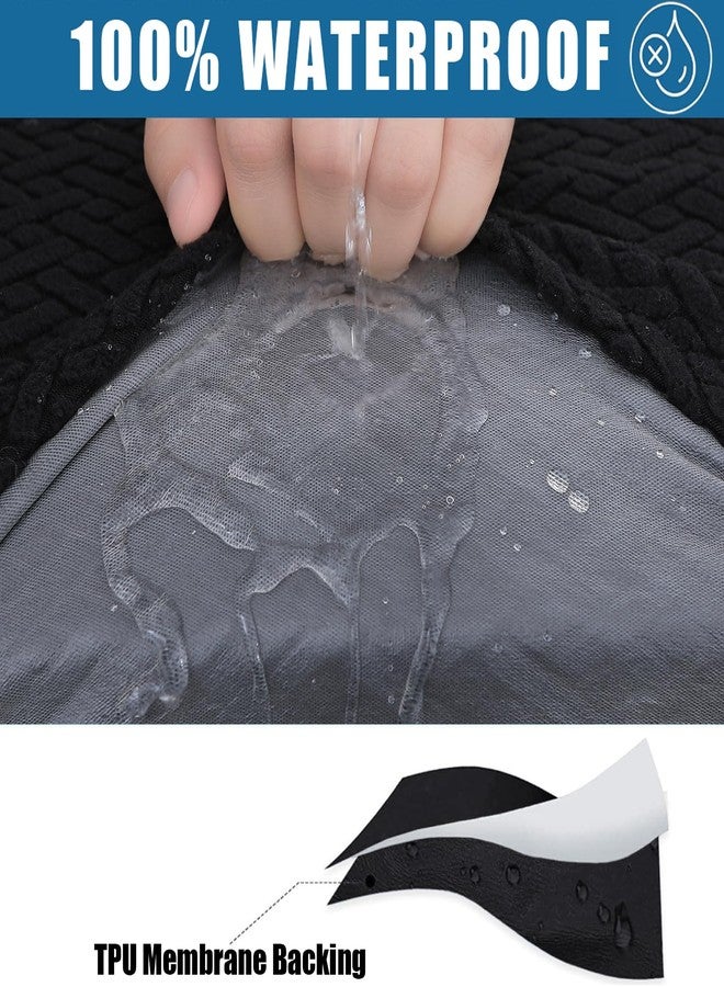 smiry أغطية وسائد أريكة مقاومة للماء من سميري، أغطية أريكة زاوية من قماش الجاكار المطاطي، أغطية وسائد أريكة على شكل حرف L، غطاء كرسي استرخاء قابل للغسل، واقي أثاث مطاطي (غطاء كرسي استرخاء، أسود) - Image 2